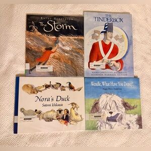 Lot of 4 Library Books Children’s Reading Hardcover Dust Jacket 90s Teacher